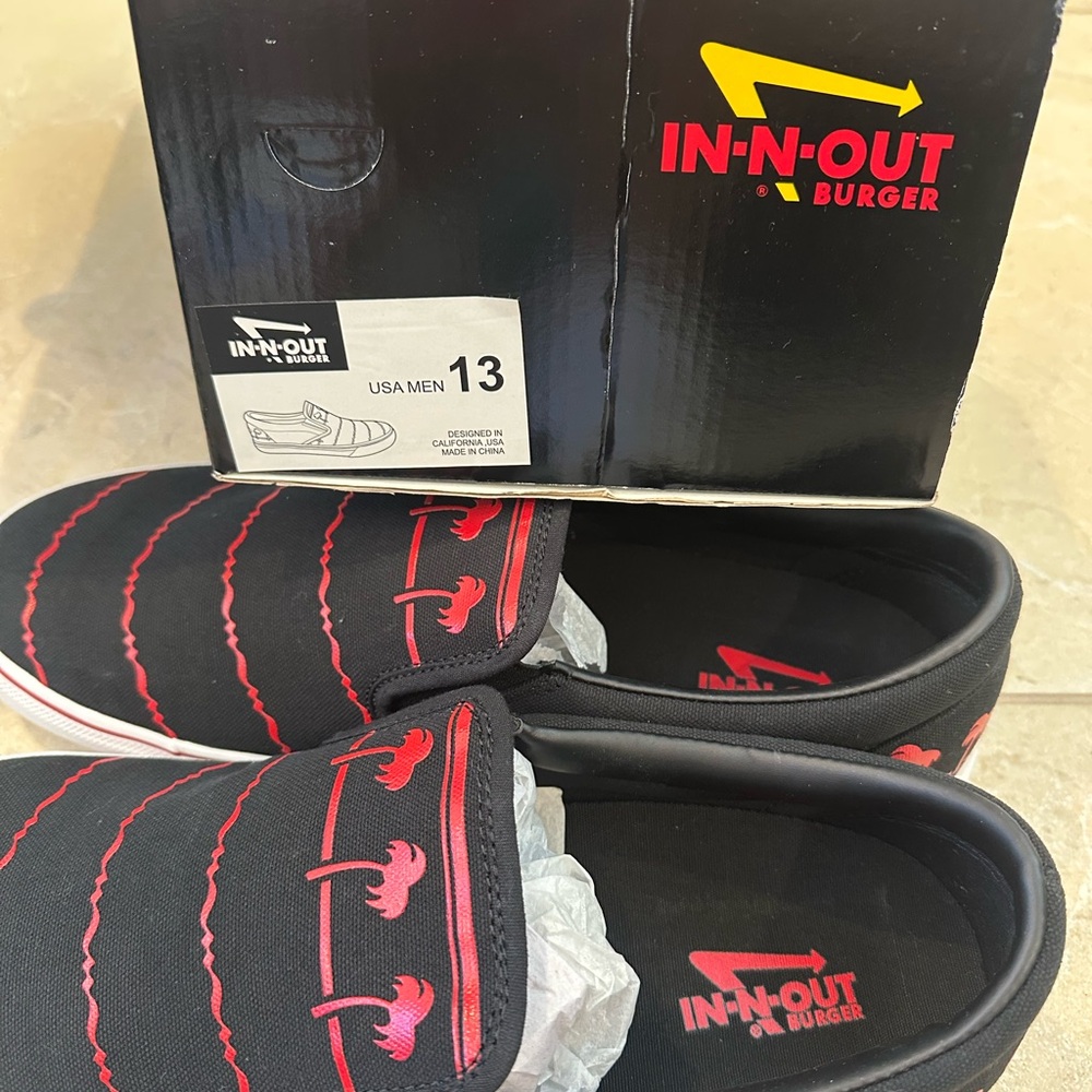 In-N-Out Burger Slip-On Shoes - Men’s Size 13 (USA) - NEW IN BOX